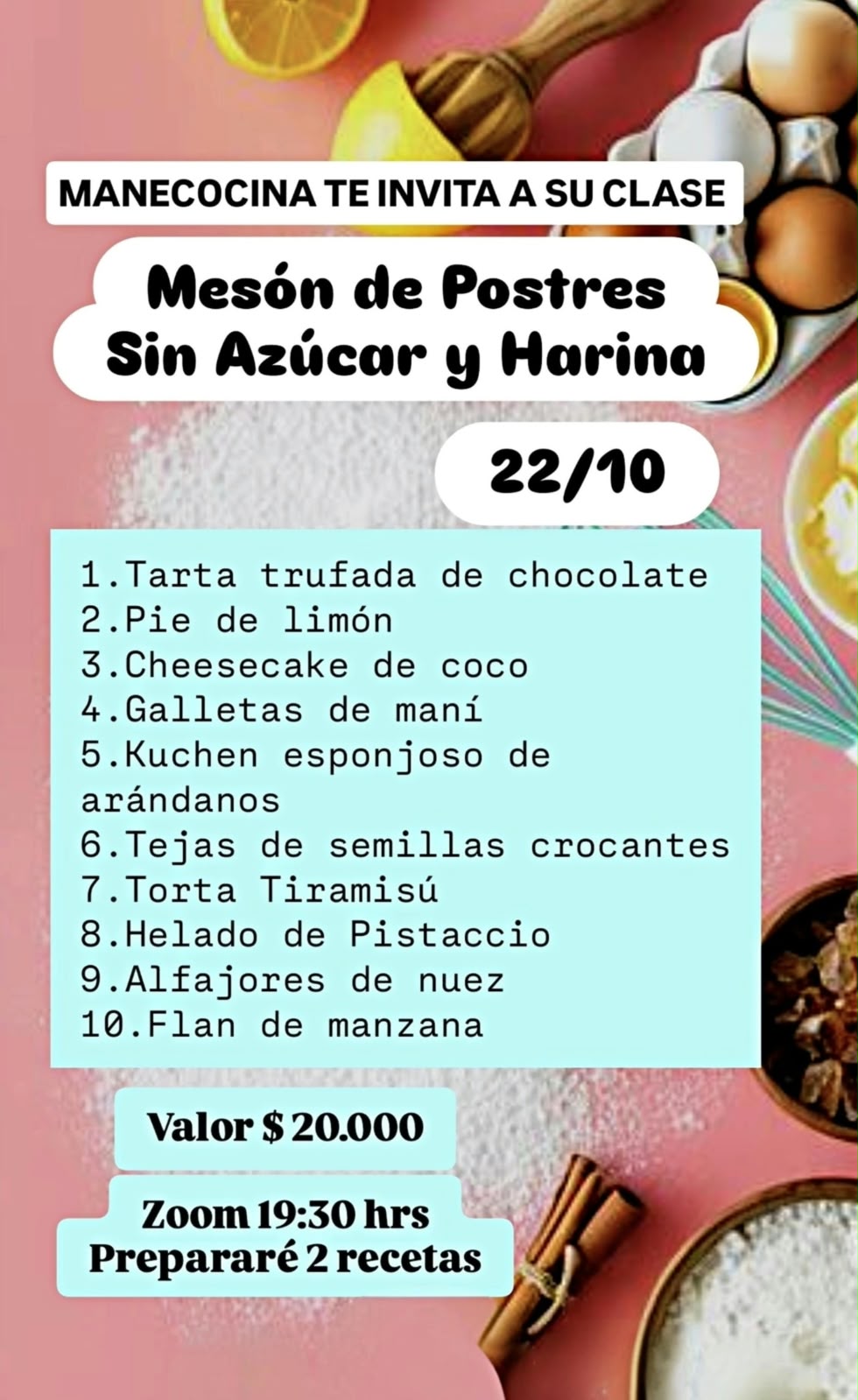 Mesón de Postres Sin Azúcar y sin Harina